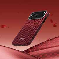 Mocoll iPhone 17 Pro: Kevlar Magnetic Case with Floral Cascade Design - Red