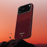 Mocoll iPhone 17 Pro: Kevlar Magnetic Case with Floral Cascade Design - Red