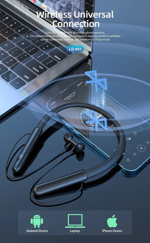 سماعات رأس رياضية لاسلكية مغناطيسية BT5.3 من LEEDOR LD-803