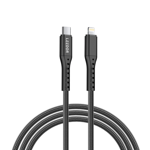 كابل بيانات LEEDOR نايلون 3A للشحن السريع من النوع C إلى Lightning LD-009QC-L