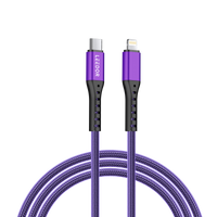 كابل بيانات LEEDOR نايلون 3A للشحن السريع من النوع C إلى Lightning LD-009QC-L