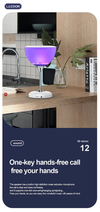 مصباح مكتبي LEEDOR RGB 7 ألوان، مكبر صوت مضخم صوت، مكبر صوت لاسلكي 4 في 1 بتقنية البلوتوث LD-JY-35 