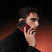 Mocoll iPhone 17 Pro Max: Kevlar Magnetic Case with Floral Cascade Design - Red