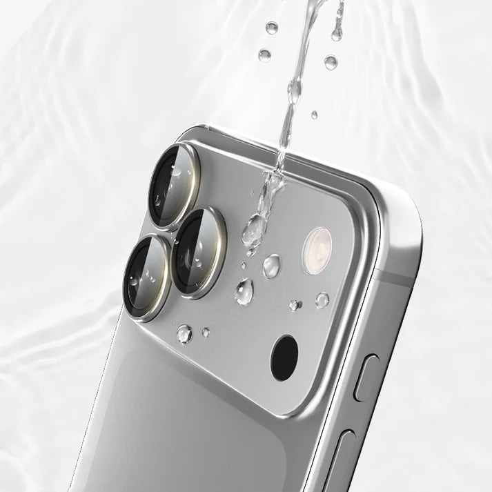 MOCOLL 360° Camera Lens Protector for iPhone 17 Pro | Tempered Glass with Metal Frame - Silver Color
