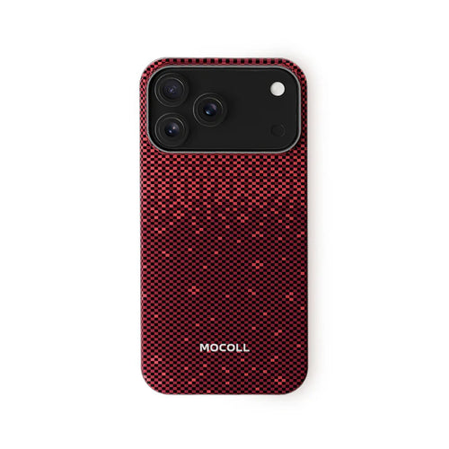 Mocoll iPhone 17 Pro: Kevlar Magnetic Case with Floral Cascade Design - Red