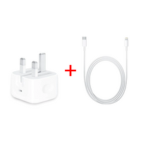 مجموعة الشحن السريع من Apple: محول طاقة USB-C بقوة 20 وات + كابل USB-C إلى Lightning بطول 1 متر 