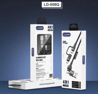 LEEDOR LD-008Q 4-in-1 Fast Charging data Cable - 100W / 1.2 Meter / USB-C / Lightning / USB-A - Black