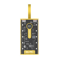 LEEDOR YM-743 Built-in Cable Power Bank - 20W / 10000mAh / Yellow