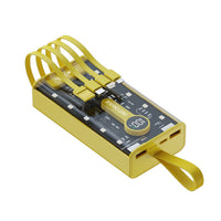 LEEDOR YM-743 Built-in Cable Power Bank - 20W / 10000mAh / Yellow