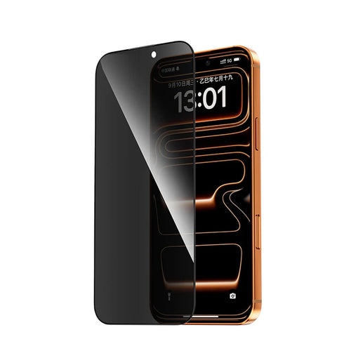 Mocoll for iPhone 17 Pro Screen Protector, 2.5D Full Cover Privacy Tempered Glass - Black