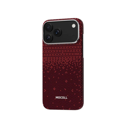Mocoll iPhone 17 Pro: Kevlar Magnetic Case with Floral Cascade Design - Red